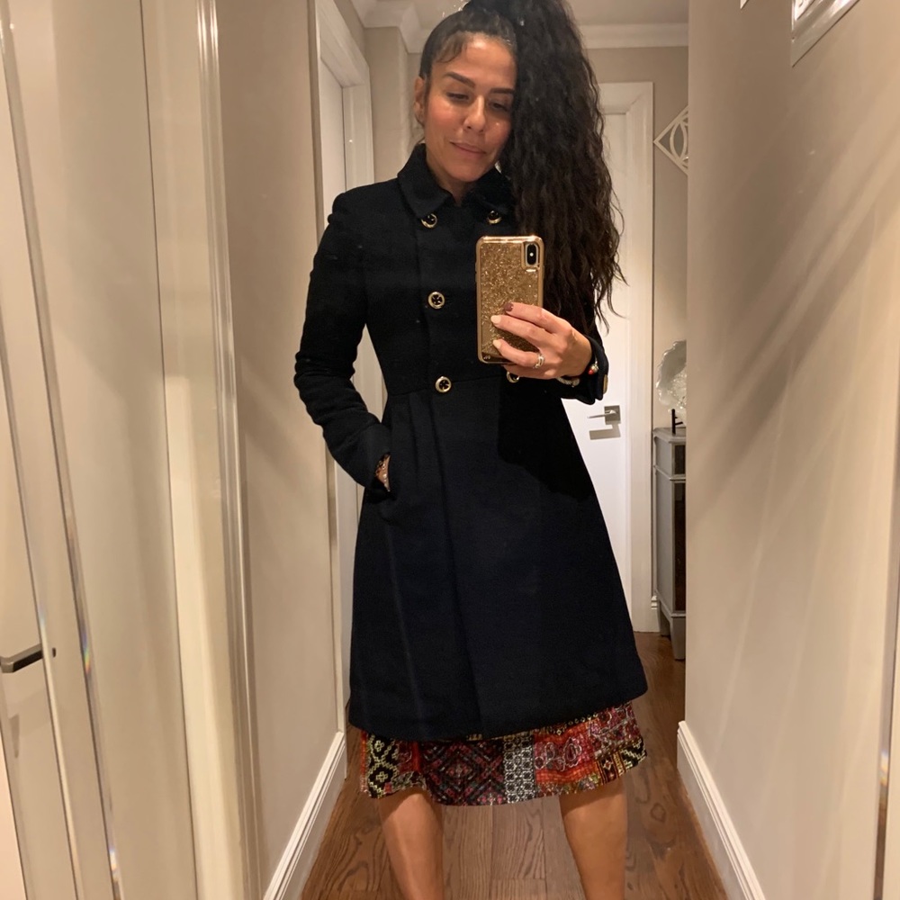 🔥J.Crew Double Cloth Double Breasted Navy Coat😍 - Picture 3 of 8
